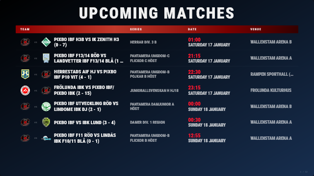 TV Matches List screenshot